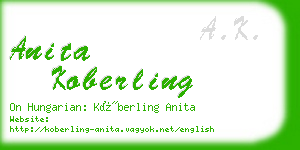 anita koberling business card